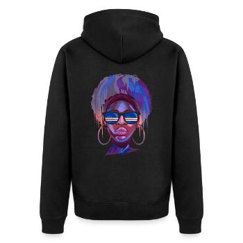 Kap Verde - Unisex Premium Bio Zip Hoodie - Schwarz - Hinten - Nico (187cm)