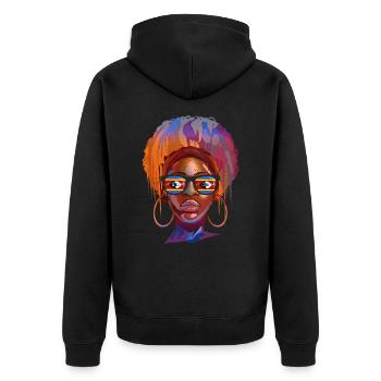Swasiland - Unisex Premium Bio Zip Hoodie - Schwarz - Hinten - Nico (187cm)