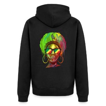 République du Congo - Veste à capuche bio Premium Unisexe - noir - Dos - Nico (187cm)