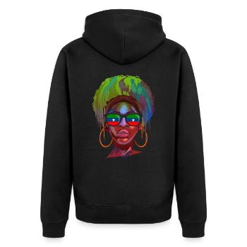 Ogaden - Unisex Premium Organic Zip Hoodie - black - Back - Nico (187cm)