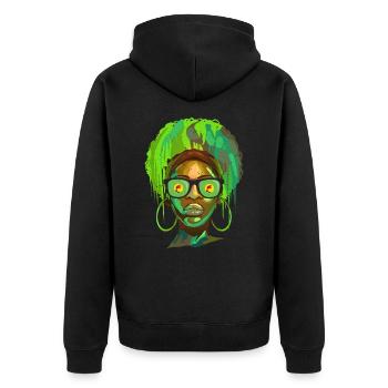 Zaïre - Veste à capuche bio Premium Unisexe - noir - Dos - Nico (187cm)