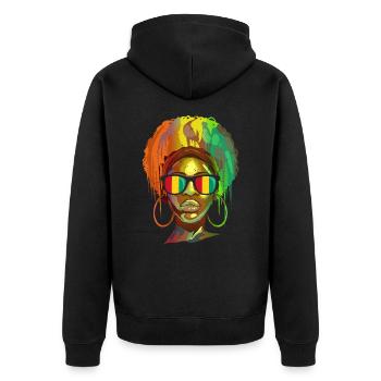 Guinée - Veste à capuche bio Premium Unisexe - noir - Dos - Nico (187cm)
