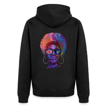 Pitcairn (Îles) - Veste à capuche bio Premium Unisexe - noir - Dos - Nico (187cm)