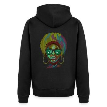 Afrikanische Union - Unisex Premium Bio Zip Hoodie - Schwarz - Hinten - Nico (187cm)