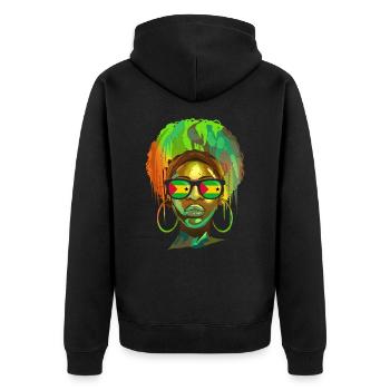 São Tomé und Príncipe - Unisex Premium Bio Zip Hoodie - Schwarz - Hinten - Nico (187cm)