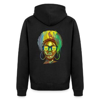 Saint Vincent and the Grenadines - Unisex Premium Organic Zip Hoodie - black - Back - Nico (187cm)