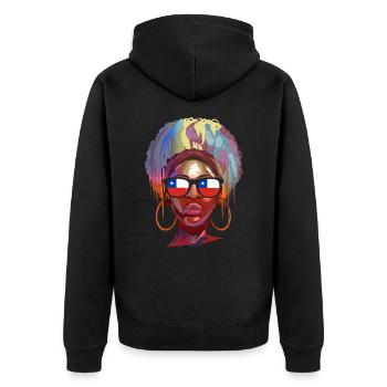 Chile - Unisex Premium Organic Zip Hoodie - black - Back - Nico (187cm)
