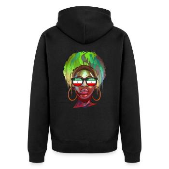 Somaliland - Unisex Premium Organic Zip Hoodie - black - Back - Nico (187cm)