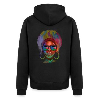 Südsudan - Unisex Premium Bio Zip Hoodie - Schwarz - Hinten - Nico (187cm)