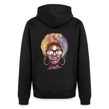 Northern Cyprus - Unisex Premium Organic Zip Hoodie - black - Back - Nico (187cm)