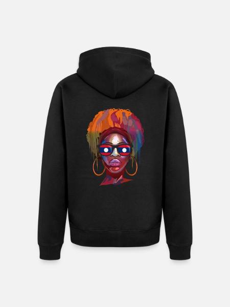 Laos - Unisex Premium Organic Zip Hoodie - black
