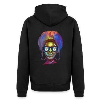 Belize - Unisex Premium Bio Zip Hoodie - Schwarz - Hinten - Nico (187cm)