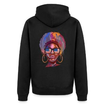 Amérique du Nord - Veste à capuche bio Premium Unisexe - noir - Dos - Nico (187cm)