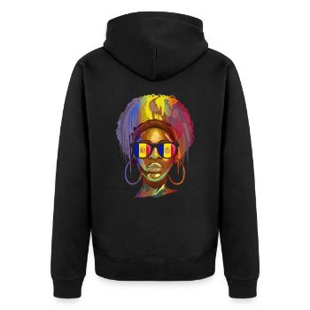 Andorra - Unisex Premium Bio Zip Hoodie - Schwarz - Hinten - Nico (187cm)