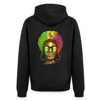 Senegal - Unisex Premium Bio Zip Hoodie - Schwarz - Hinten - Nico (187cm)