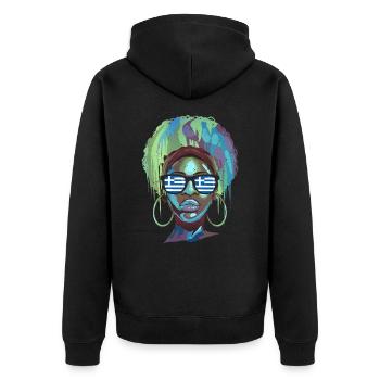 Griechenland - Unisex Premium Bio Zip Hoodie - Schwarz - Hinten - Nico (187cm)