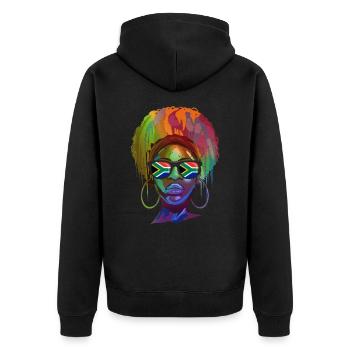 Afrique du Sud - Veste à capuche bio Premium Unisexe - noir - Dos - Nico (187cm)