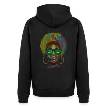 Mauretanien - Unisex Premium Bio Zip Hoodie - Schwarz - Hinten - Nico (187cm)
