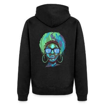 Ouïghours - Veste à capuche bio Premium Unisexe - noir - Dos - Nico (187cm)