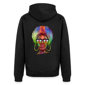 République Centrafricaine - Veste à capuche bio Premium Unisexe - noir - Dos - Nico (187cm)