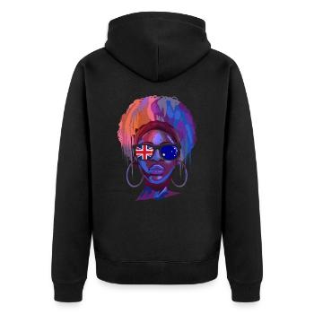 Heard und McDonaldinseln - Unisex Premium Bio Zip Hoodie - Schwarz - Hinten - Nico (187cm)