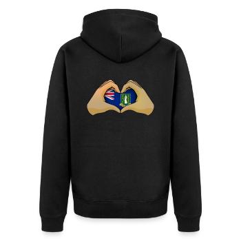 Britische Jungferninseln - Unisex Premium Bio Zip Hoodie - Schwarz - Hinten - Nico (187cm)