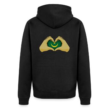 Mauretanien - Unisex Premium Bio Zip Hoodie - Schwarz - Hinten - Nico (187cm)