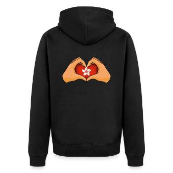 Hong Kong - Veste à capuche bio Premium Unisexe - noir - Dos - Nico (187cm)