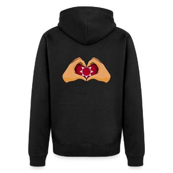Lakota - Unisex Premium Organic Zip Hoodie - black - Back - Nico (187cm)