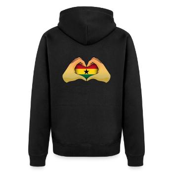 Ghana - Veste à capuche bio Premium Unisexe - noir - Dos - Nico (187cm)