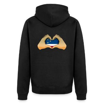 Gagauzia - Unisex Premium Organic Zip Hoodie - black - Back - Nico (187cm)