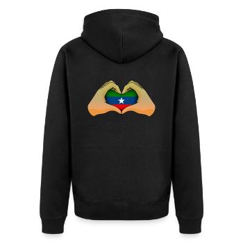 Ogaden - Unisex Premium Organic Zip Hoodie - black - Back - Nico (187cm)
