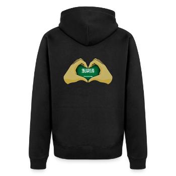 Saudi-Arabien - Unisex Premium Bio Zip Hoodie - Schwarz - Hinten - Nico (187cm)