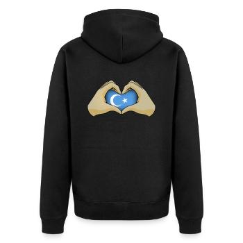 Ouïghours - Veste à capuche bio Premium Unisexe - noir - Dos - Nico (187cm)