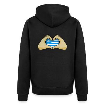 South Cameroon - Unisex Premium Organic Zip Hoodie - black - Back - Nico (187cm)
