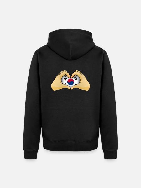 South Korea - Unisex Premium Organic Zip Hoodie - black
