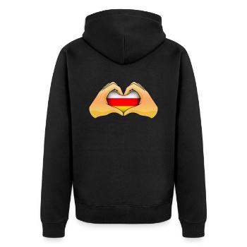 South Ossetia - Unisex Premium Organic Zip Hoodie - black - Back - Nico (187cm)