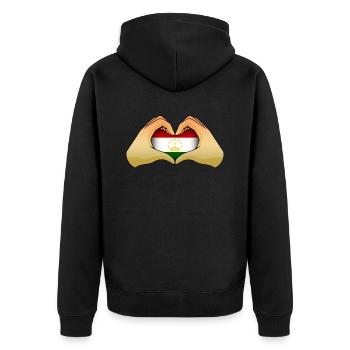 Tadjikistan (en anglais) - Veste à capuche bio Premium Unisexe - noir - Dos - Nico (187cm)