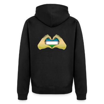 Ouzbékistan - Veste à capuche bio Premium Unisexe - noir - Dos - Nico (187cm)