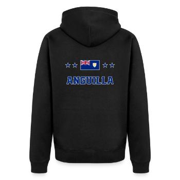 Anguilla - Unisex Premium Bio Zip Hoodie - Schwarz - Hinten - Nico (187cm)