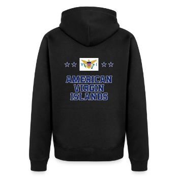 American Virgin Islands - Unisex Premium Organic Zip Hoodie - black - Back - Nico (187cm)
