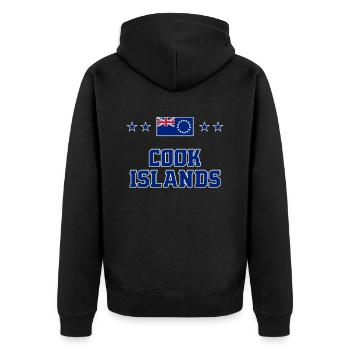 Cook Islands - Unisex Premium Organic Zip Hoodie - black - Back - Nico (187cm)
