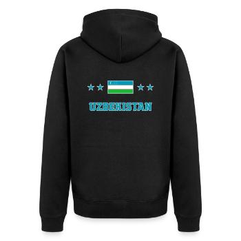 Ouzbékistan - Veste à capuche bio Premium Unisexe - noir - Dos - Nico (187cm)