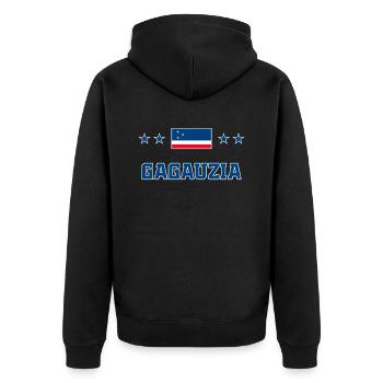 Gagauzia - Unisex Premium Organic Zip Hoodie - black - Back - Nico (187cm)