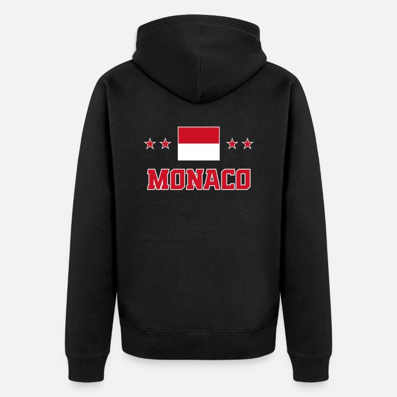 Monaco - Unisex Premium Bio Zip Hoodie - Schwarz
