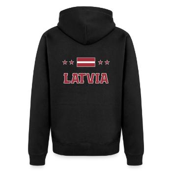 Lettonie - Veste à capuche bio Premium Unisexe - noir - Dos - Nico (187cm)
