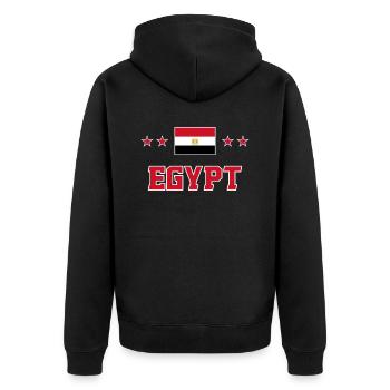 Ägypten - Unisex Premium Bio Zip Hoodie - Schwarz - Hinten - Nico (187cm)