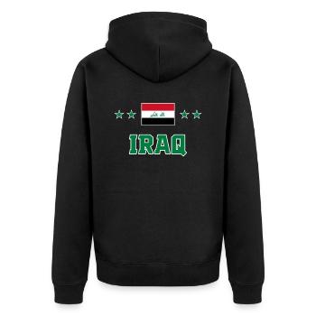 Irak - Veste à capuche bio Premium Unisexe - noir - Dos - Nico (187cm)