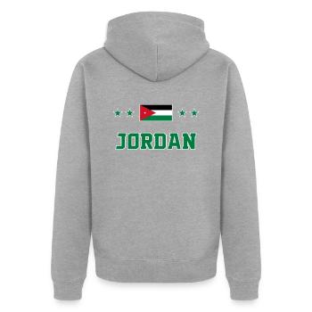 Jordanie - Veste à capuche bio Premium Unisexe - gris chiné - Dos - Nico (187cm)