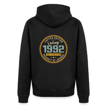 Vintage 1992 Cadeau D’anniversaire 1992 - Veste à capuche bio Premium Unisexe - noir - Dos - Nico (187cm)
